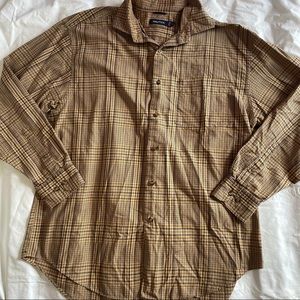 Nautica button down tan/green/purple size L
